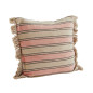 grande housse coussin raye gris taupe rose corail franges madam stoltz grande housse coussin raye gris taupe rose corail franges madam stoltz