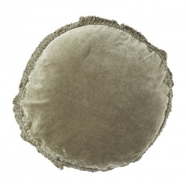 Housse de coussin ronde velours Madam Stoltz gris