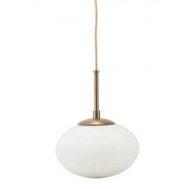 house doctor opal suspension ovale blanche verre laiton