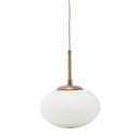 Suspension ovale blanche verre laiton House Doctor Opal