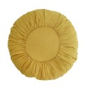 Grand coussin rond lin plissé Madam Stoltz jaune