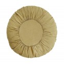 tres grand coussin rond lin plisse jaune moutarde madam stoltz d 60 cm