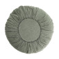 coussin rond taille xl lin plisse madam stoltz vert jade d 60 cm