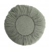 coussin rond taille xl lin plisse madam stoltz vert jade d 60 cm