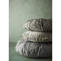 coussin rond taille xl lin plisse madam stoltz vert jade d 60 cm