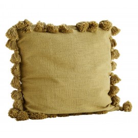 Grande housse de coussin coton pompons Madam Stoltz