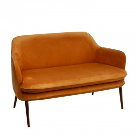 Pols Potten Charmy Vintage-Samt-Sofa in Gelb