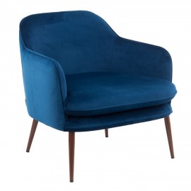 pols potten charmy fauteuil confortable moelleux velours bleu