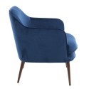 Fauteuil moelleux velours Pols Potten Charmy bleu