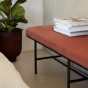 Banc design velours rouille orange métal noir House Doctor Comma