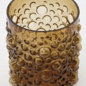 house doctor vase verre texture bulles en relief ambre marron foam