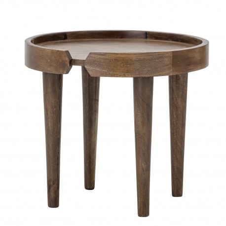 bloomingville table d appoint ronde bois fonce hevea fraser