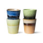 HKliving Calypso Ristretto-Kaffeetassen aus Steingut, 4er-Set HKliving Calypso Ristretto-Kaffeetassen aus Steingut, 4er-Set
