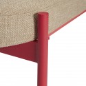 banc design rouge metal tissu beige sable mousse hubsch klint