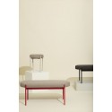 banc design rouge metal tissu beige sable mousse hubsch klint