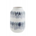 madam stoltz grand vase gres blanc bleu boheme