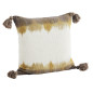 housse de coussin tie and dye jaune marron pompons madam stoltz