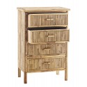 madam stoltz commode rustique bois de bambou 4 tiroirs