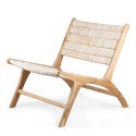 Chaise fauteuil bas lounge bois teck abaca HK Living