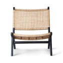 hkliving fauteuilloungetecknoircannagenaturelwebbing