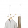 umbra portemanteauporte metal blanc bois clair 5 pateres estique