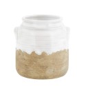 madamstoltz vasepoterie pot bicolore blanc gres