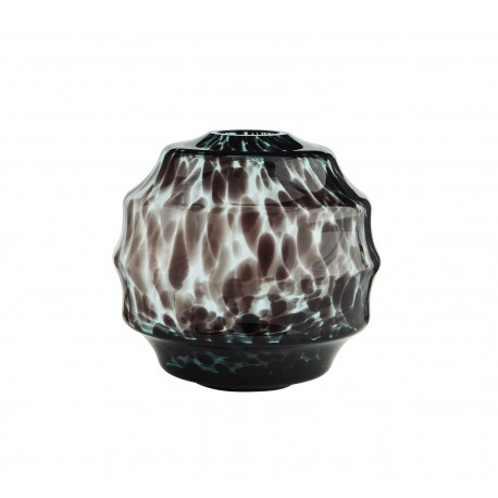 madamstoltz vase boule verre bicolore bleu marron