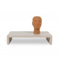 hkliving table tres basse bois rectangulaire beige bout de canape