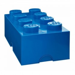 Boîte Lego géante rangement L 8 plots bleu