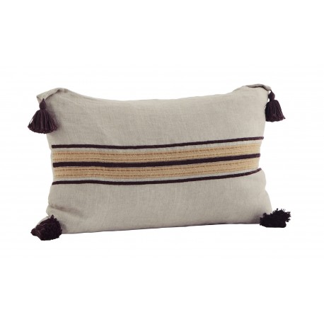 Housse de coussin lin brodé Madam Stoltz