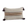 madamstoltz housse coussin rectangulaire greige brode rayures pompons