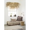 madamstoltz housse coussin rectangulaire greige brode rayures pompons