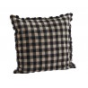 housse coussin carre coton a carreaux noir marron beige madamstoltz