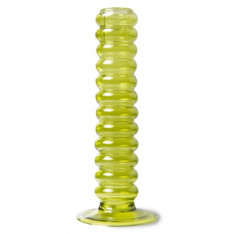 hkliving bougeoir tube verre vert citron