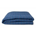 hk living plaid bleu a carreau doublure sherpa fausse fourrure