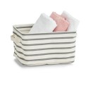 panier salledebains tissu toile raye blanc gris zeller