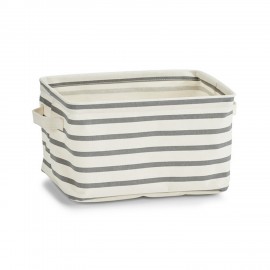 panier salledebains tissu toile raye blanc gris zeller