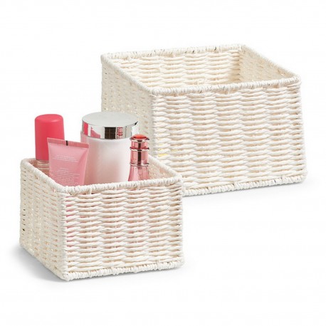 Panier rangement fibre de papier Zeller set 2