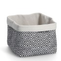 grand panier en tissu coton noir blanc rangement zeller