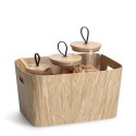 panier rangement en carton aspect bois zeller