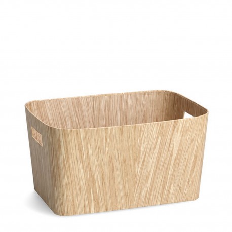 panier rangement en carton aspect bois zeller