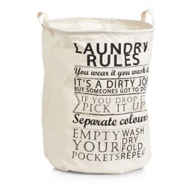 Panier à linge toile rigide Zeller Laundry Rules