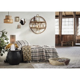 madam stoltz lampe de salon metal blanc corde beige