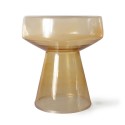 hkliving table d appoint verre ronde ambre marron