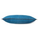 hkliving coussin de canape bleu uni lisere lin coton