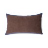 hkliving coussin canape rectangle brun lin coton lisere