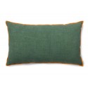 coussin canape rectangle vert orange lisere lin coton hkliving