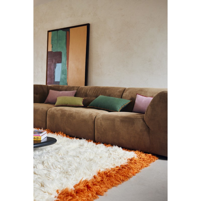 Housse Coussin pour Canapé Lin Coton 50x50cm Orange - Univers