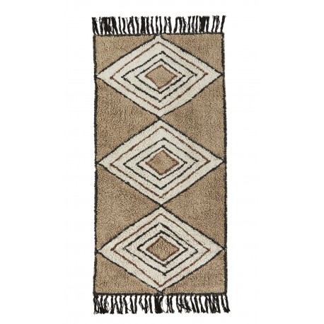 madam stoltz tapis de chambre tufte marron motif geometrique