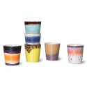 set de 6 gobelets cafe ceramique multicolores hkliving pluto